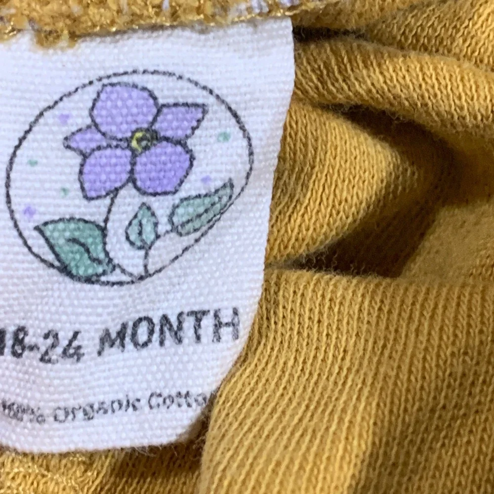 Organic Cotton Mustard Yellow 2-Piece T-Shirt and Shorts Pajama Set 18-24 Months